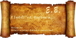 Elefánt Barbara névjegykártya